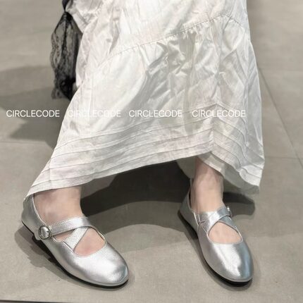 2025新款夏季真皮平底玛丽珍鞋女软底不累脚单鞋羊皮浅口平底法式