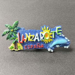 新款文创西班牙兰萨罗特岛旅游立体沙滩海豚纪念装饰品创意冰箱贴