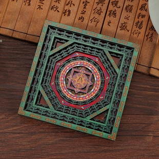 北京法海寺曼陀罗藻井五层木质旅游冰箱贴磁吸纪念品文创景点冰箱