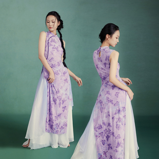 华丽独秀古典舞练功服新中式旗袍国风爵士修身显瘦舞蹈服演出服女