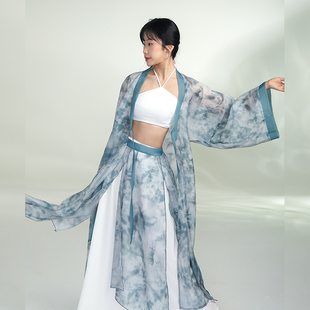 华丽独秀古典舞舞蹈服纱衣外披套装古风爵士飘逸显瘦练功服演出服