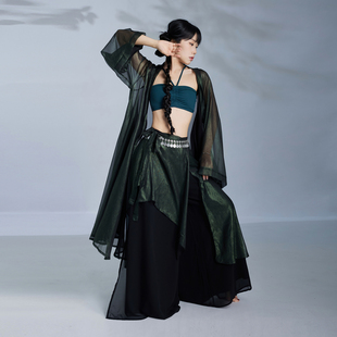 华丽独秀古典舞练功服古风爵士纱衣外披套装新中式舞蹈服演出服女
