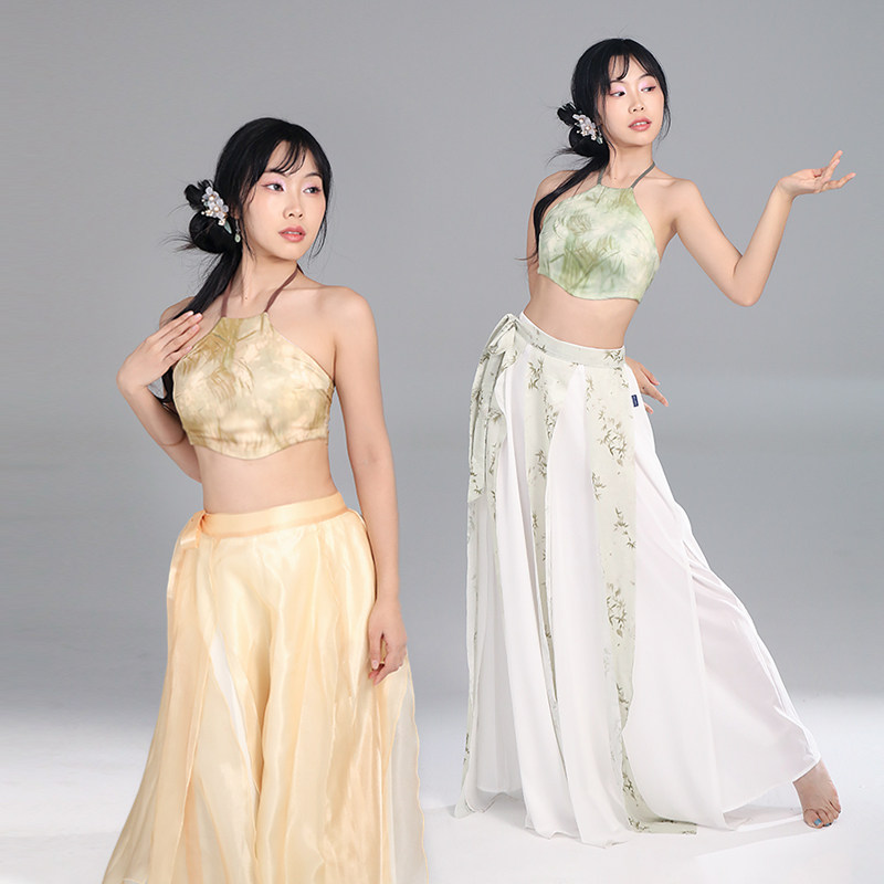 华丽独秀国风爵士肚兜古典舞演出练功服修身显瘦舞蹈服中国舞套装