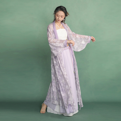 华丽独秀古风爵士纱衣外披套装古典舞飘逸显瘦舞蹈服新中式演出服