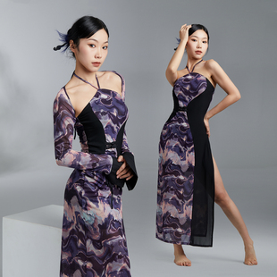 华丽独秀古典舞练功服修身显瘦古风爵士旗袍套装形体服中国舞蹈服