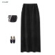 高腰雪尼尔半身裙女2025秋冬新款 直筒半身裙女百搭显瘦中长裙子