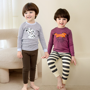 线衣线裤 男童纯棉内衣套装 家居服男孩衬衣衬裤 儿童秋衣裤 春秋薄款