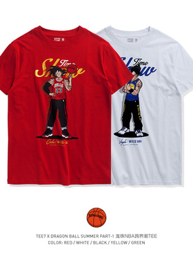 TEE7-特价清仓龙珠NBA潮牌T恤篮球悟空布欧古着情侣装纯棉短袖