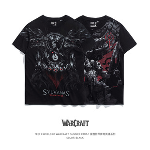 复古纯棉短袖 TEE7 清仓魔兽世界希尔瓦娜斯T恤WOW暴雪游戏美式