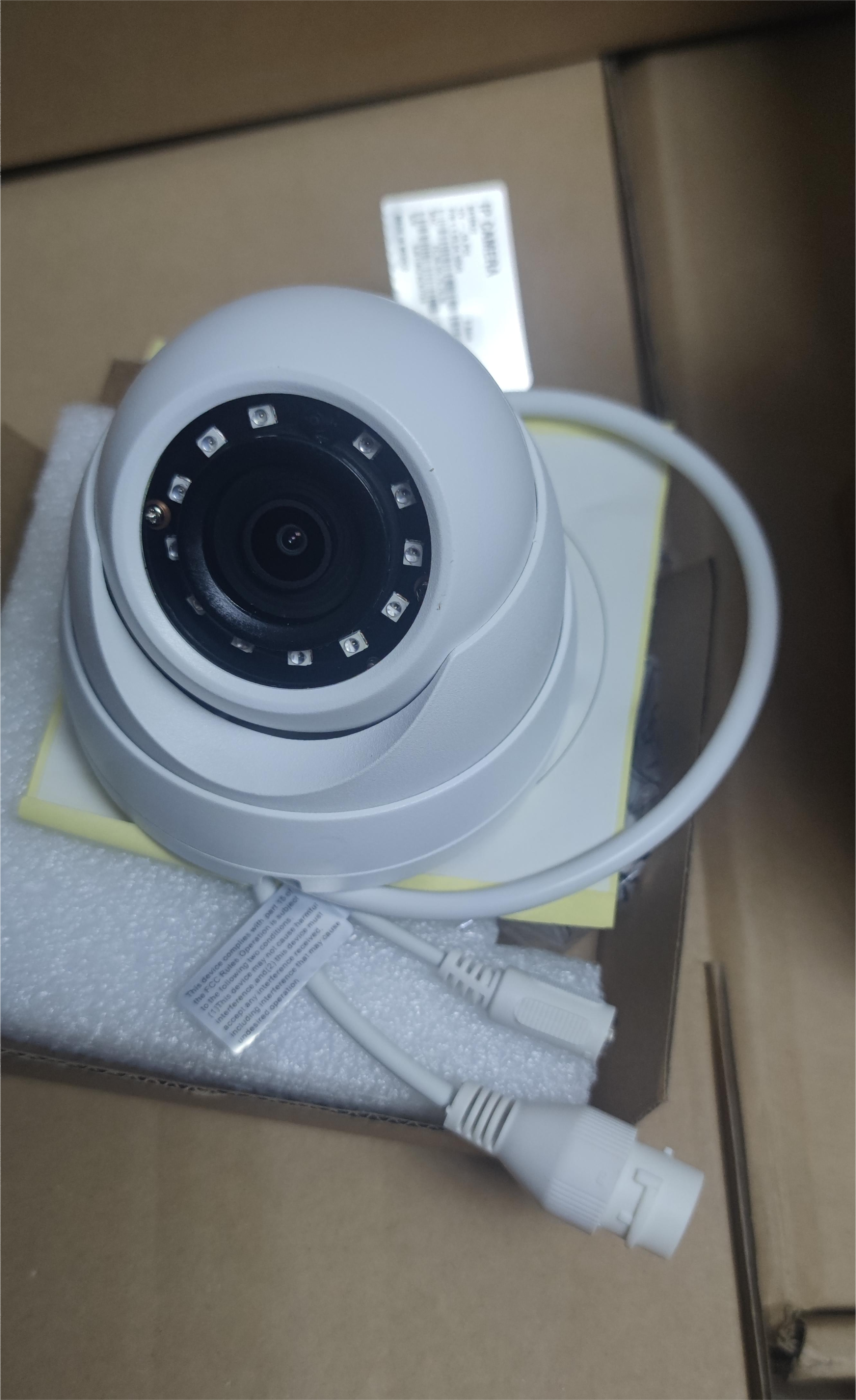 英文大华400万poe室外网络红外半球摄像头广角摄像机监控