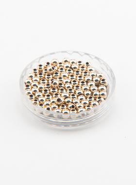 14K铜包金保色珠子2.mm2.5mm3mm4mm编织金属饰品diy