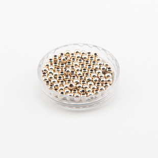 14K铜包金保色珠子2.mm2.5mm3mm4mm编织金属饰品diy
