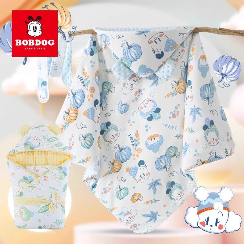 巴布豆0到1岁纯棉柔软包被