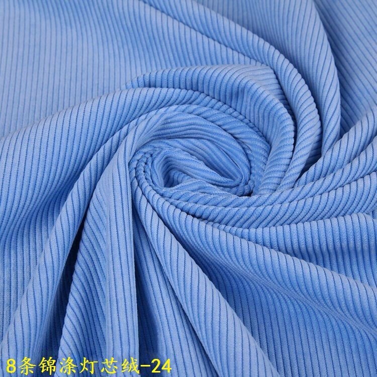 浅蓝色环保粗条纹灯芯绒贝雷帽太阳帽双肩包学院风百搭斜挎包布料