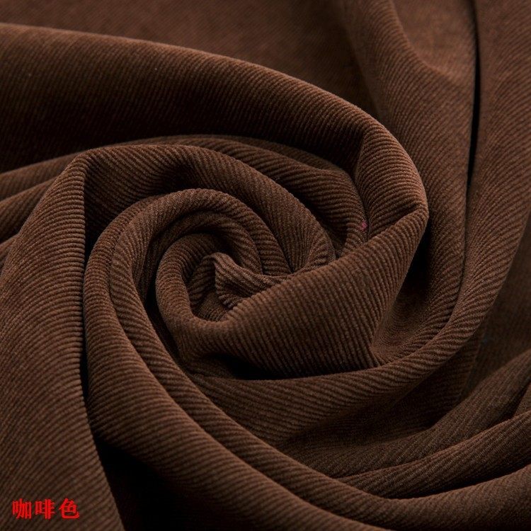 卡其色灯芯绒现货 裤子服装面料 咖啡色灯芯绒 21条坑w锦涤灯芯绒