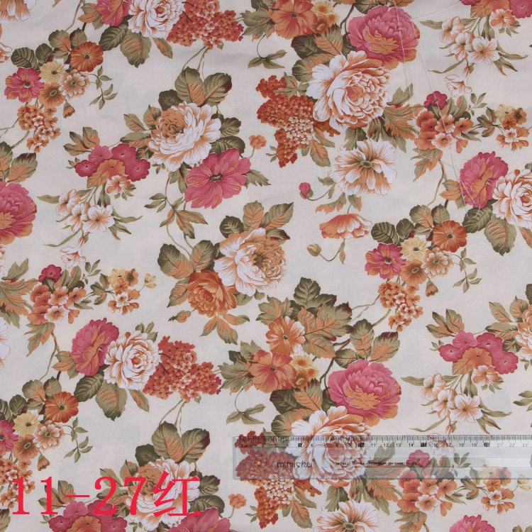 优质布料布匹厂家直销 粉色红色紫色经典爆款大花型 牡丹花印花布