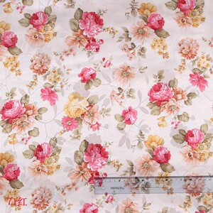 红色富贵牡丹涤纶提花印花布 手工布料DIY时装汉服古装连衣裙面料