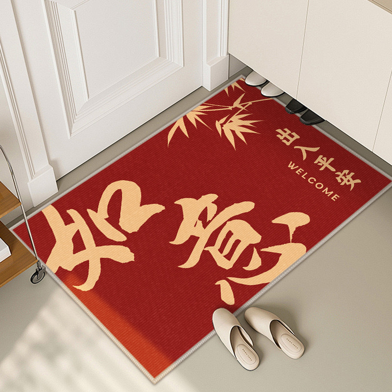 入户门地垫新款走廊红色玄关防滑耐脏垫客厅家用耐磨地毯门口脚垫