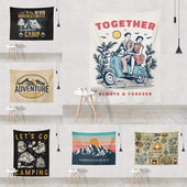 美式 跨境个性 ins风户外骑行挂毯 饰搭配挂布 露营背景布营地装