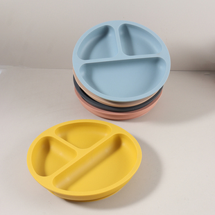 322克硅胶餐盘三格吸盘餐盘宝宝餐具清仓便宜分隔餐盘