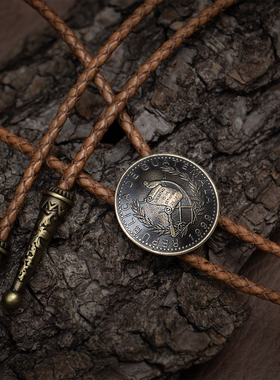 中古波洛领带休闲复古领结男正装配饰衬衣项链绳bolo tie阿美咔叽