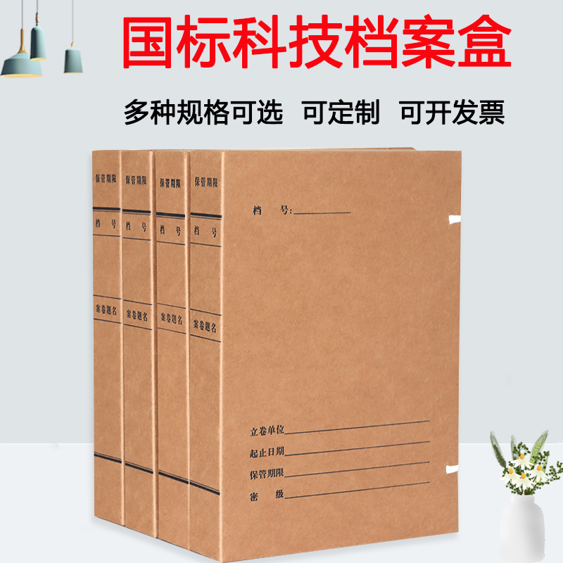 10个装新标准国标科技档案盒定做定制23456cm无酸纸进口牛皮纸 文具电教/文化用品/商务用品 档案盒 原图主图