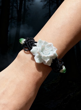 非遗手捏花 陶瓷手链手工花朵手链手绳小众饰品景德镇礼物古风