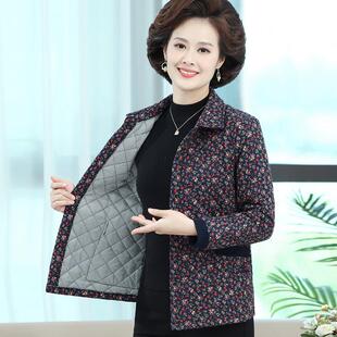 中年妈妈秋冬款女外套2025新款轻薄小棉衣中老年洋气短款春秋上衣
