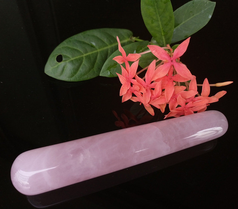 纯天粉晶玉石按摩棒眼部脸部面部美容按摩拨经棒点穴经络保健器材