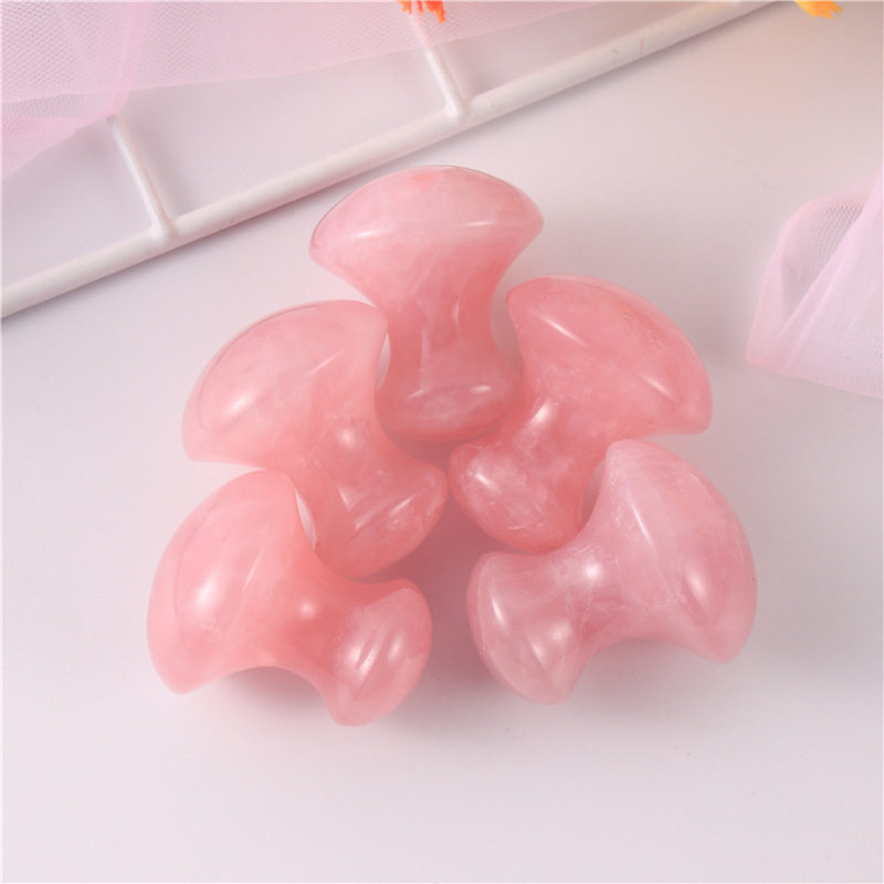 玉石蘑菇头按摩石粉水晶面部按摩器绿东陵蘑菇刮痧美容按摩工具