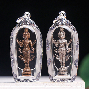 泰国佛牌 龙婆鄂 2553年 五面爱神 纯银壳项链吊坠限量版带编号