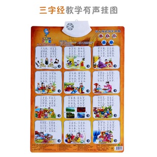 小孩三字经大挂图有声口诀乖宝宝益智乘法声母音标包邮认知婴幼数