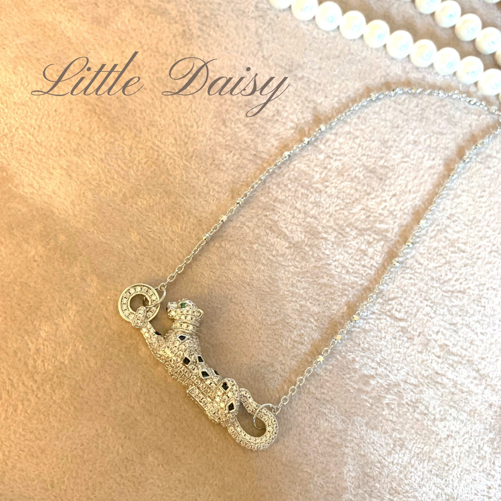 little daisy她の高级品味银色气质小豹子大气高级感保色锁骨项链