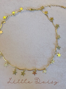 Little Daisy一圈星星choker不同角度亮闪闪神秘小众千禧风颈饰