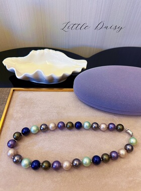 日系轻奢银镀金贝珠项链女