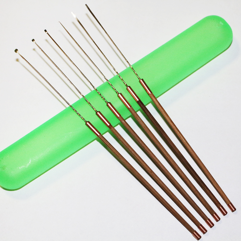 点道纯手工小号铜耳勺耳铲耳钩软环铜扭丝双头铜箍采耳师专用可定