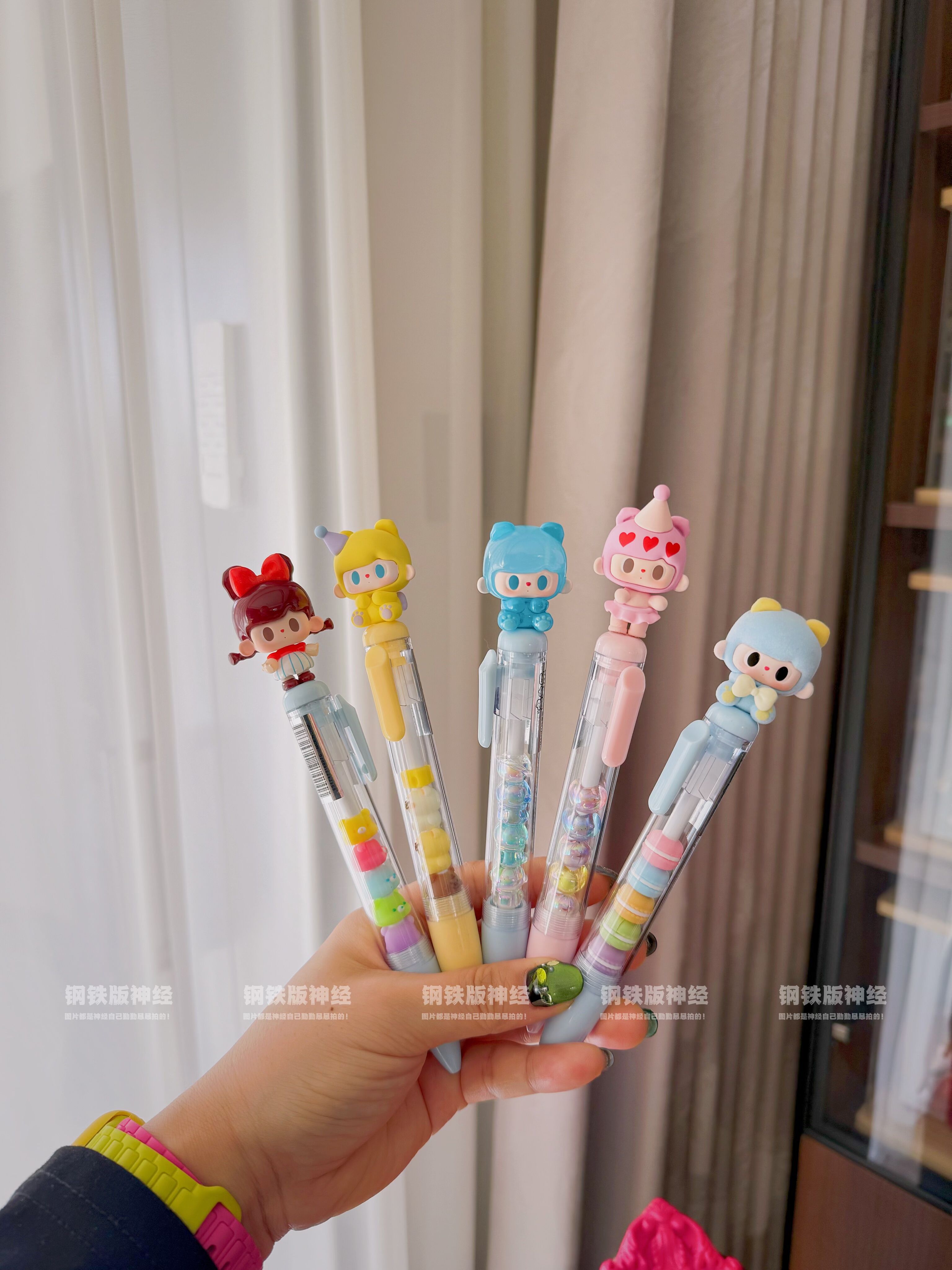兔兔与熊神经手工孤品植绒款曲奇正品萌粒中性笔童心游乐园潮玩礼