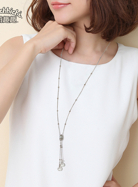 萌趣趣风水晶耳钉礼物珍珠吊坠