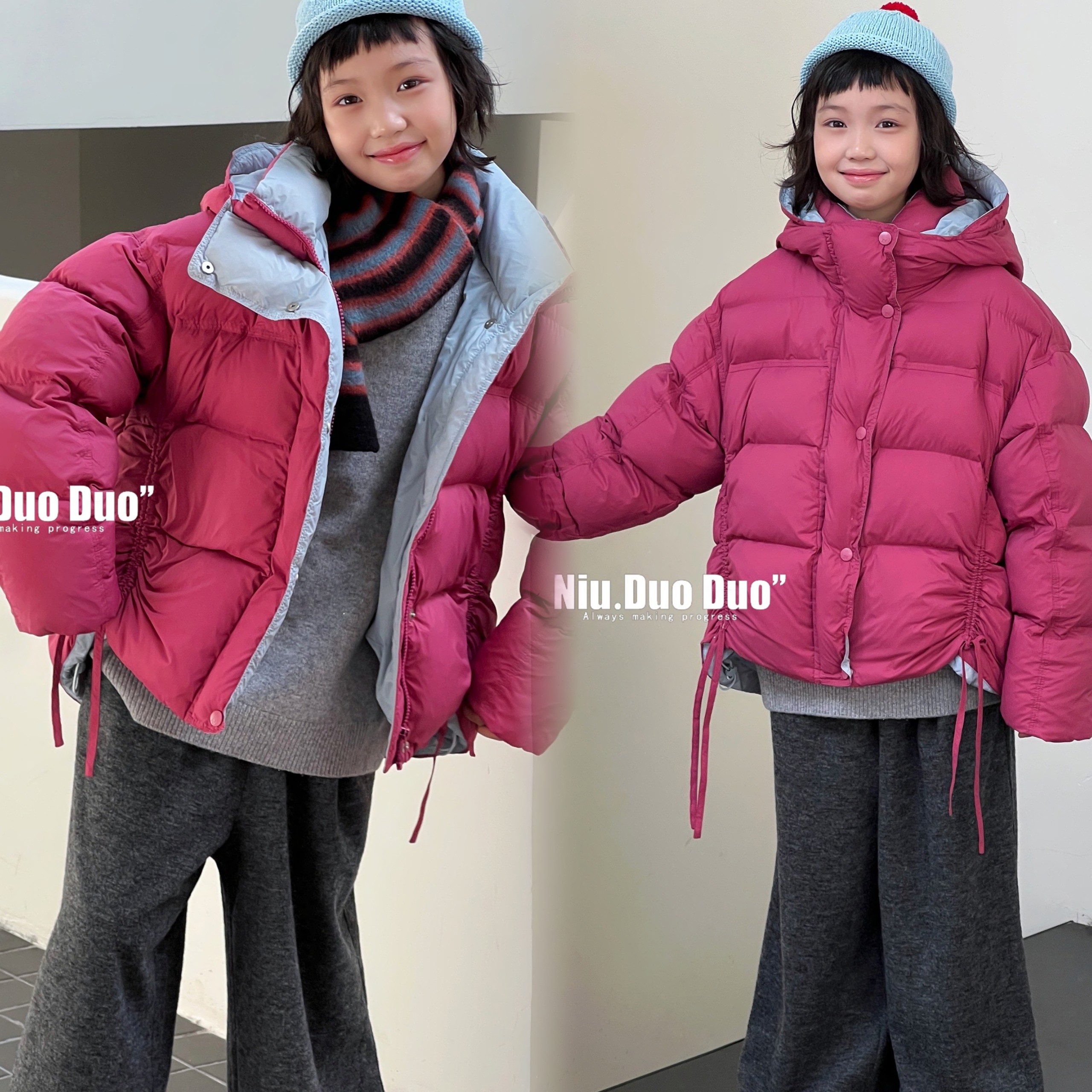 牛哆哆2025冬季款女童连帽短款羽绒服韩版90白鸭绒三防外套65061,童装/婴儿装/亲子装,普通外套,淘宝优惠券,粉丝福利购,淘宝优惠卷