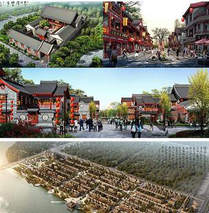 草图大师旅游景区明古镇商业街步行街明清股建筑头茶楼SU模型