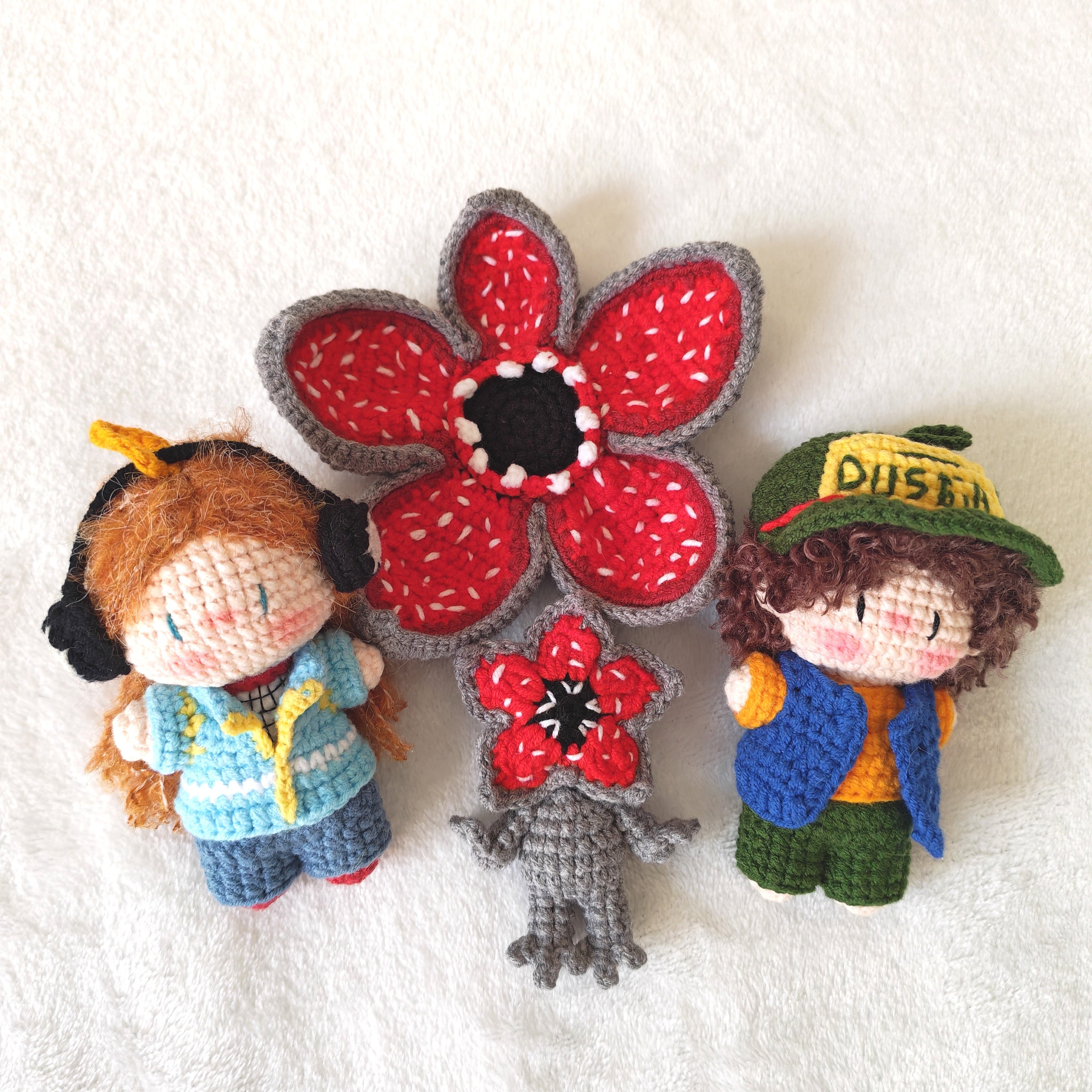 霍金斯怪奇物语系列达斯汀达达Max手工钩织毛线玩偶朋友礼物包挂