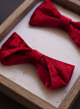 吴大侠红色领结煲呔蝴蝶结婚新郎伴郎婚礼西装衬衫敬酒宴会司仪男