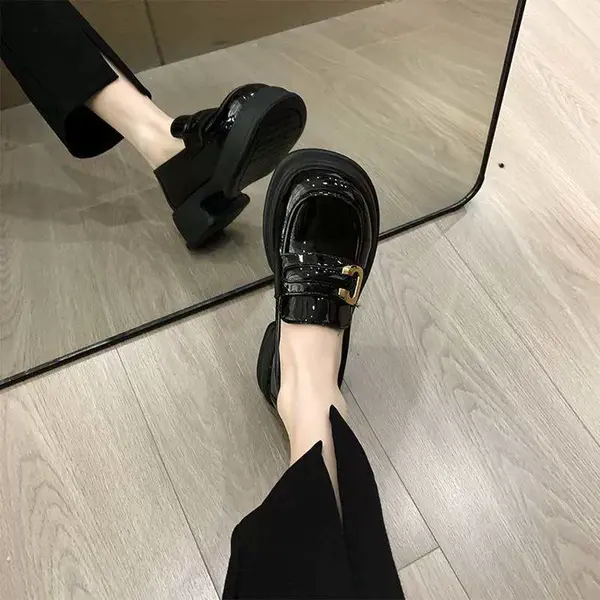 厚底乐福鞋2025秋季新款韩版圆头复古学生JK小皮鞋女英伦粗