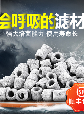 台湾GAE滤材呼吸环硝化细菌培养石鱼缸陶瓷环水族箱建立硝化系统