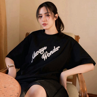 lingorm邝玲玲同款字母印花周边T恤男女宽松半袖应援短袖上衣服夏