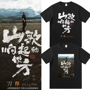 刀郎演唱会山歌想起的地方同款周边T恤男女休闲短袖应援纯棉衣服