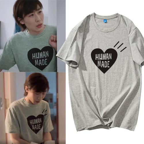 我在他乡挺好的任素汐纪南嘉同款灰色字母短袖T恤夏季女休闲上衣