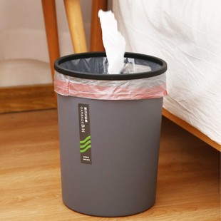 创意时尚 家用大号卫生间客厅厨房卧室办公室带压圈无盖垃圾桶纸篓