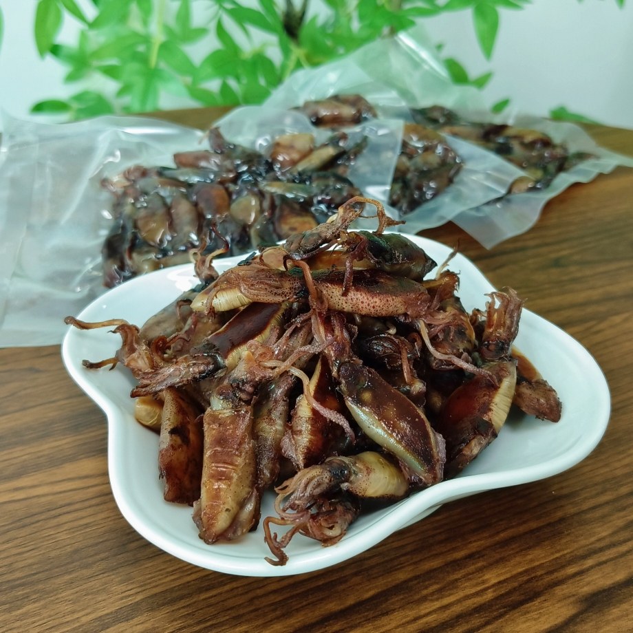 舟山特产烤小鱿鱼小海兔鱿鱼仔即食休闲海鲜零食品100克x3袋装
