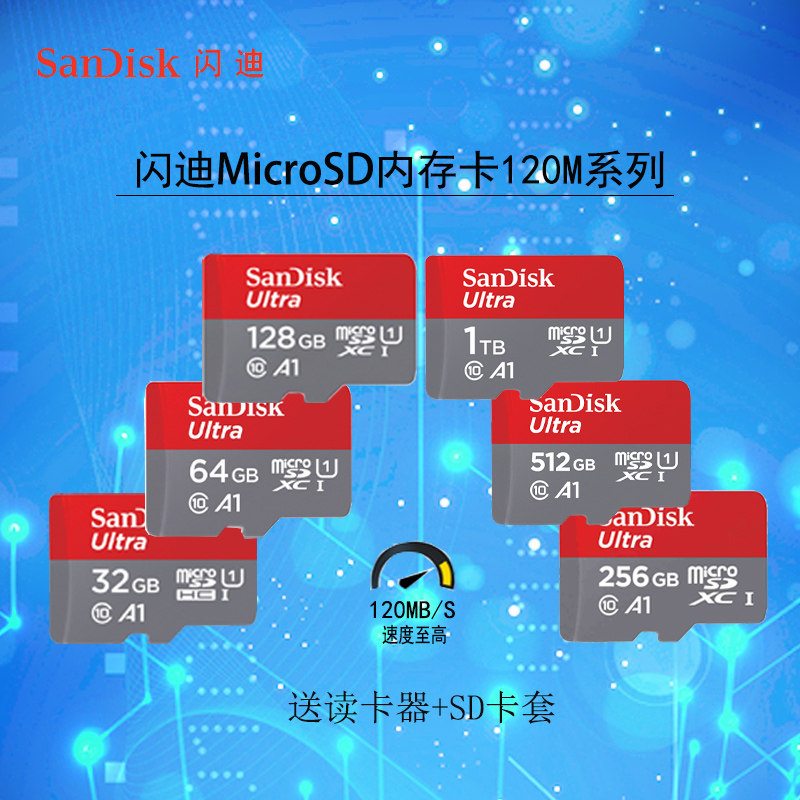 闪迪内存卡 32G64G至1TB高速存储卡micro sd卡手机平板 TF存储卡_虎窝淘
